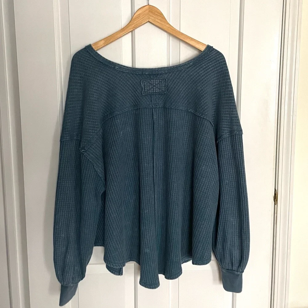 NWT Free People “We The Free Coraline Thermal” in Legion Blue Size XS - Picture 6 of 8